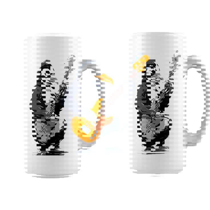 ベースギターを弾くペンギン ペンギン コーヒーマグ