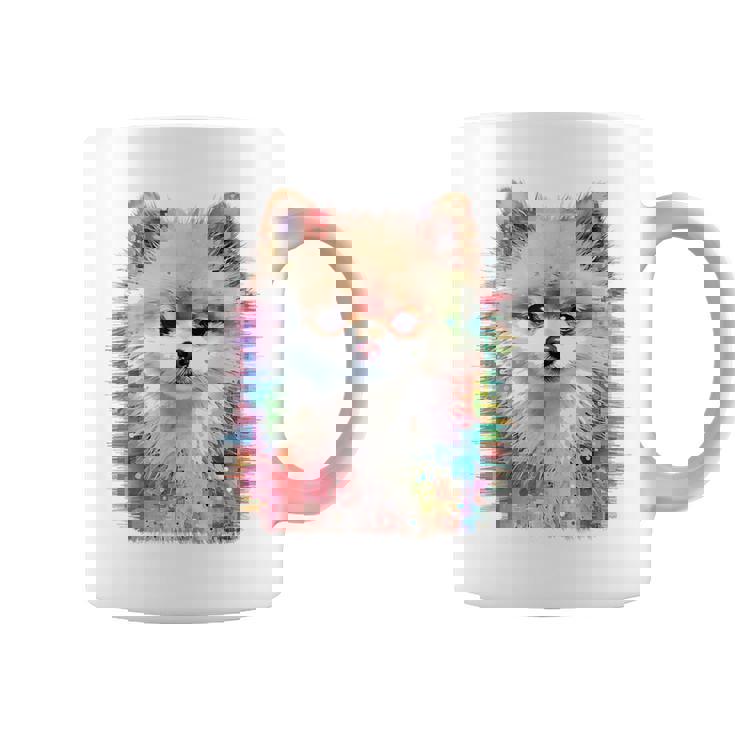 ポメラニアン 抽象画 グラフィック 絵画 動物 ポメラニアン コーヒーマグ