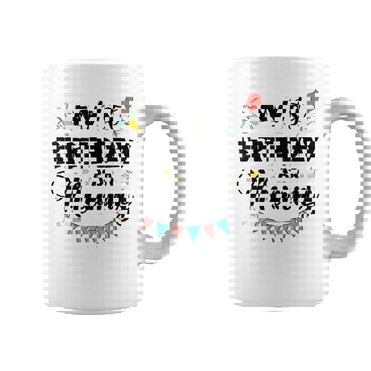 ママとしての私の1歳の誕生日パーティーイヤーを祝うママ コーヒーマグ