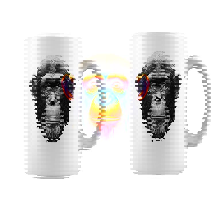 マルチカラー アート カラフル チンパンジー コーヒーマグ