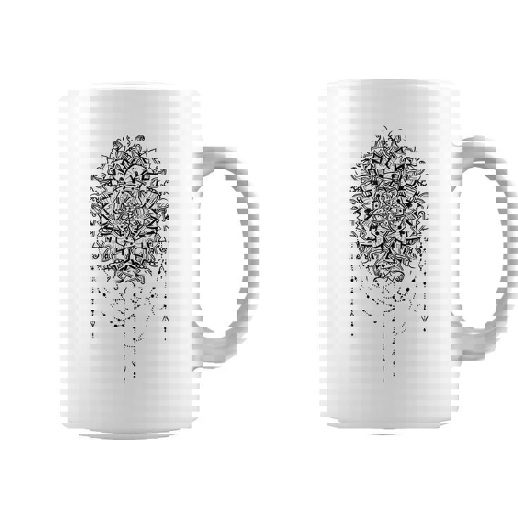 マンダラフラワー神聖幾何学フラクタルアート良い雰囲気 コーヒーマグ