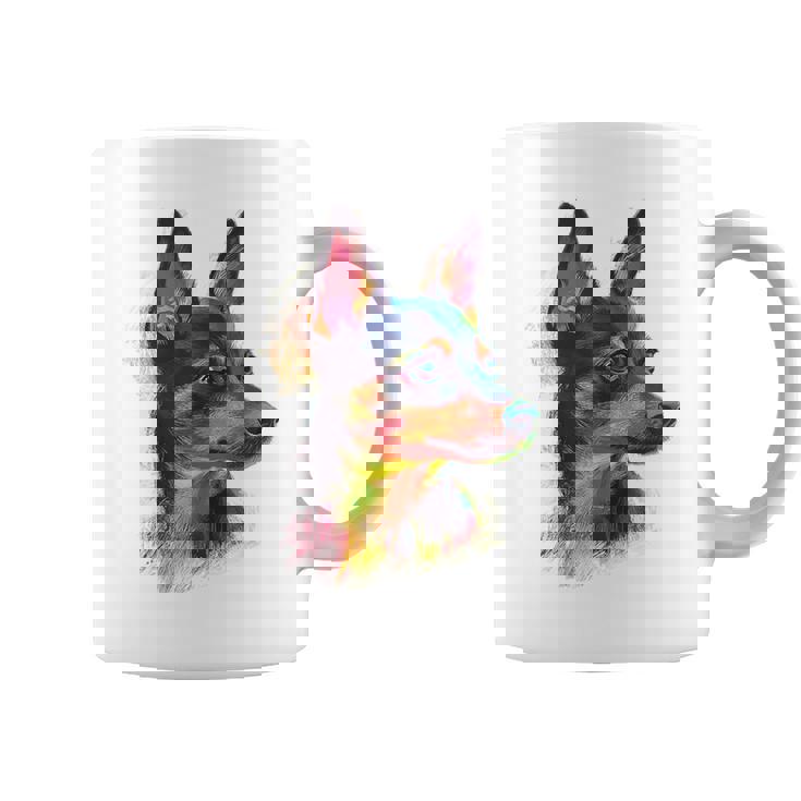 ミニチュア ピンシャー 犬 ペット アート カラフル ミニチュア ピンシャー コーヒーマグ