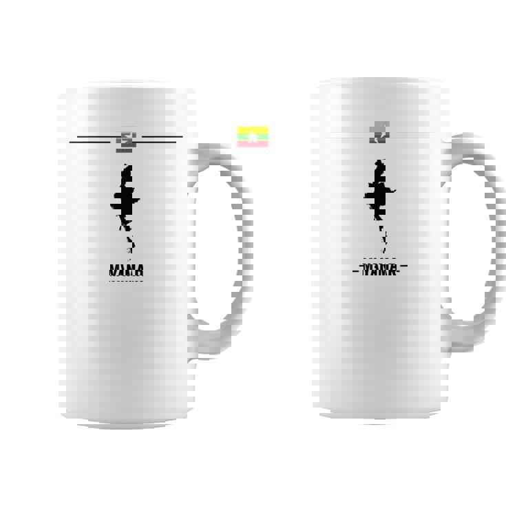 ミャンマーの地図と国の名前が付いたビルマの国旗 コーヒーマグ