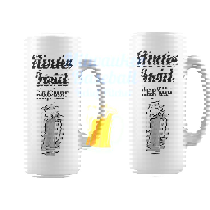 ミルウォーキービールと野球リリーフピッチャー コーヒーマグ