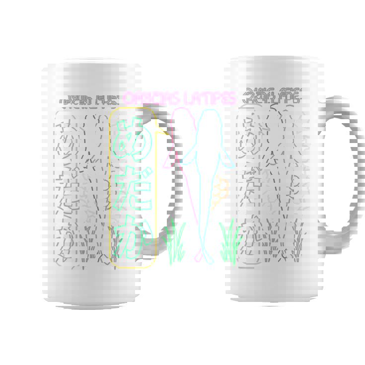 メダカ飼育者向け「めだかネオンデザイン」-バックプリント- コーヒーマグ