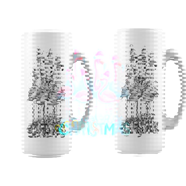 メリークリスマス フラミンゴスクワッド トロピカルスタイル 長袖tシャツ コーヒーマグ