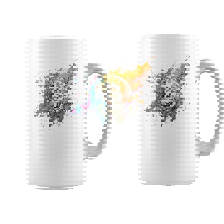 モダンビットコインアート Hodl Btc Btcアート カラフルなビットコイン コーヒーマグ