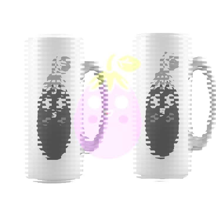 ユーモアフードナスのシンプルなナス 長袖tシャツ コーヒーマグ