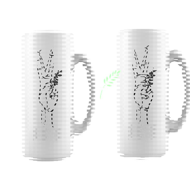 ヨルダン川西岸中東平和鳩オリーブの枝無料パレスチナ コーヒーマグ