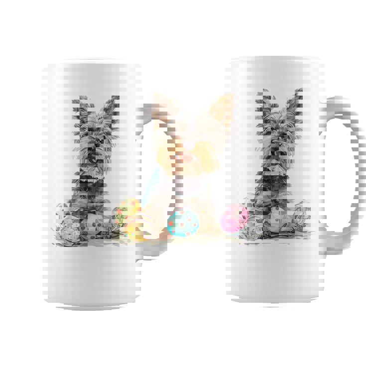 ヨーキー ヨークシャーテリア 犬種 ハッピーイースター メンズ レディース コーヒーマグ