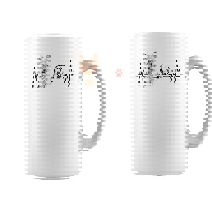 ヨークシャーテリア 心電図 ハートビート ハートライン 犬好き コーヒーマグ