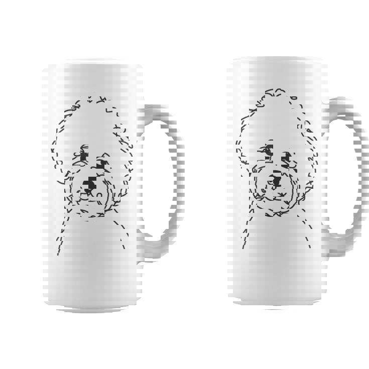 ラインアート Dad Mom Dog ビションフリーゼ コーヒーマグ