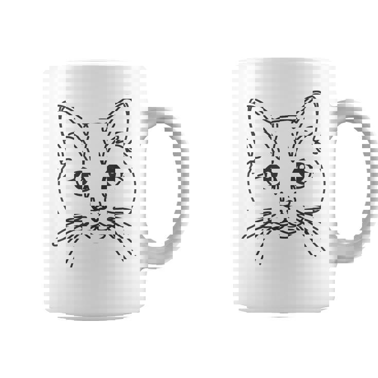 ラインアートお父さんお母さん猫-マンクス猫 コーヒーマグ