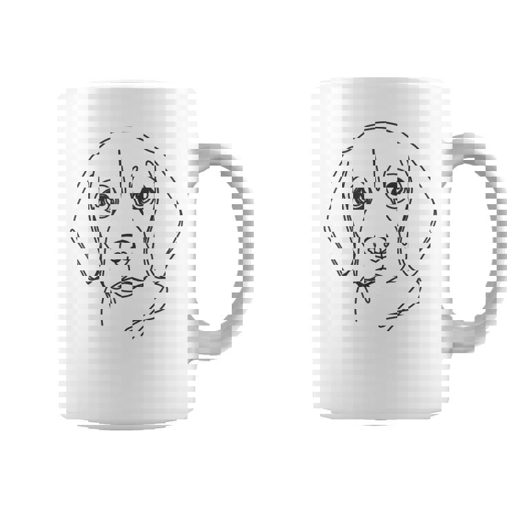 ラインアートお父さんママ犬-ビーグル コーヒーマグ