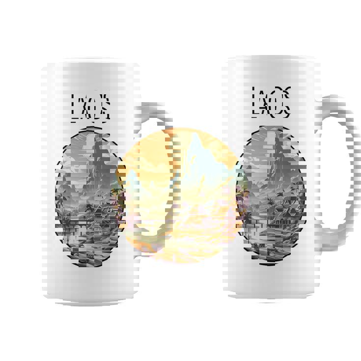 ラオスの風景 アールデコ コーヒーマグ