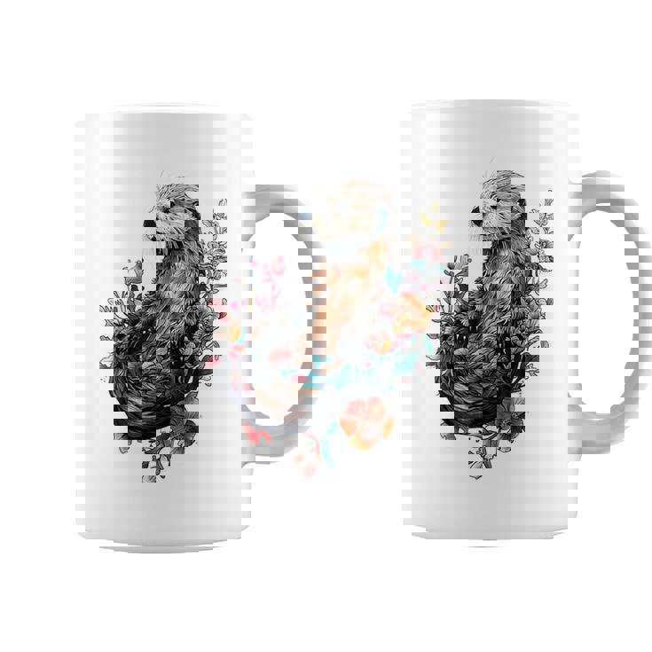 ラッコ フローラルアクセント コーヒーマグ