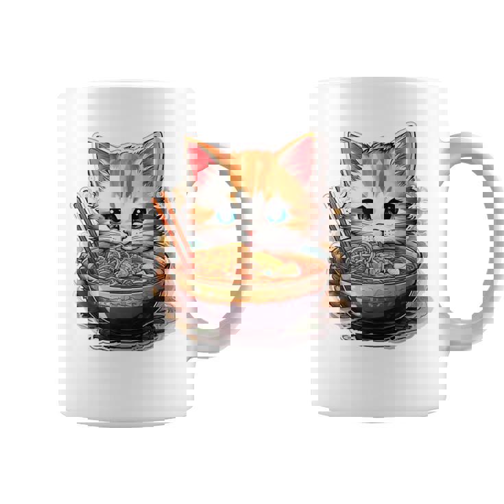 ラーメンを食べている子猫 コーヒーマグ