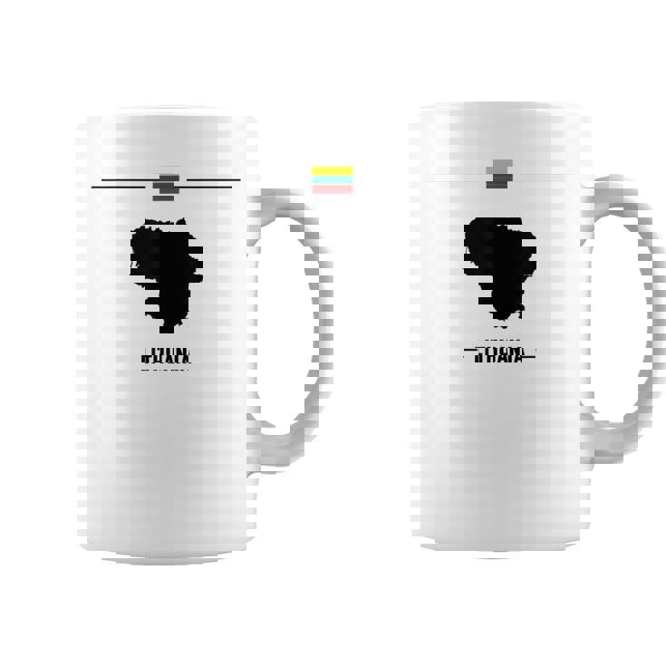 リトアニアの国旗、地図と国名リトアニア。 コーヒーマグ