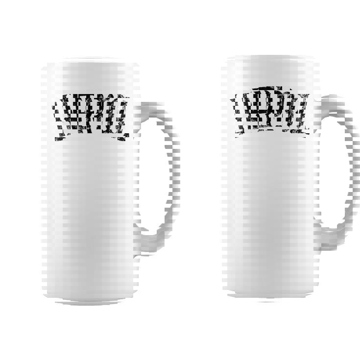 リバプール イギリス ヴィンテージ ブラック テキスト アパレル コーヒーマグ