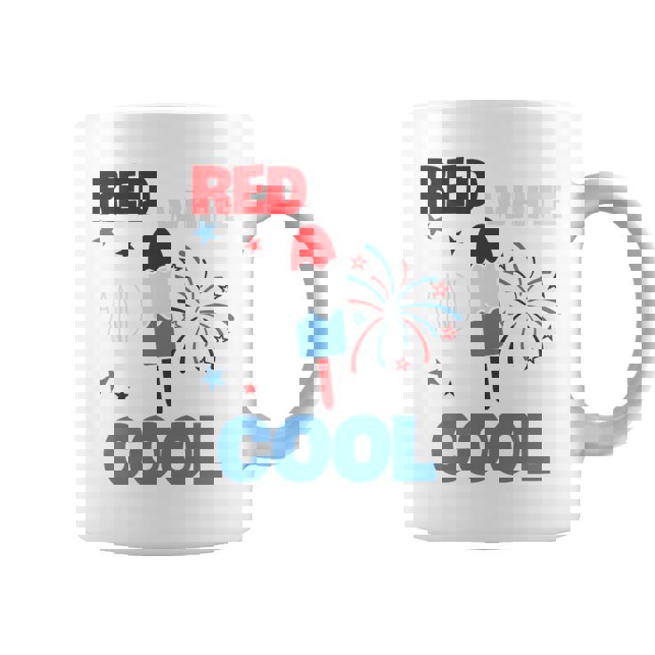 レッド ホワイト クールなアメリカ国旗 アイスキャンディー 面白い 7月4日 長袖tシャツ コーヒーマグ