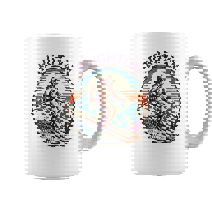 レトロ ヴィンテージ ブライトン ユタ スキー リゾート ウィンタースキー 長袖tシャツ コーヒーマグ