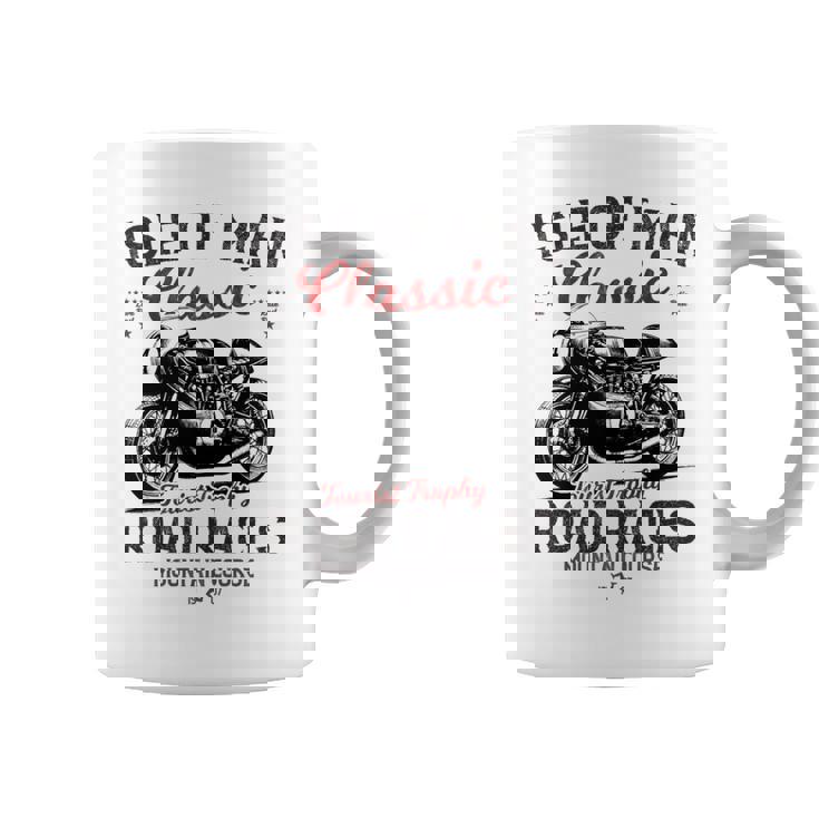 レトロマン島ttレースヴィンテージバイクレース 長袖tシャツ コーヒーマグ