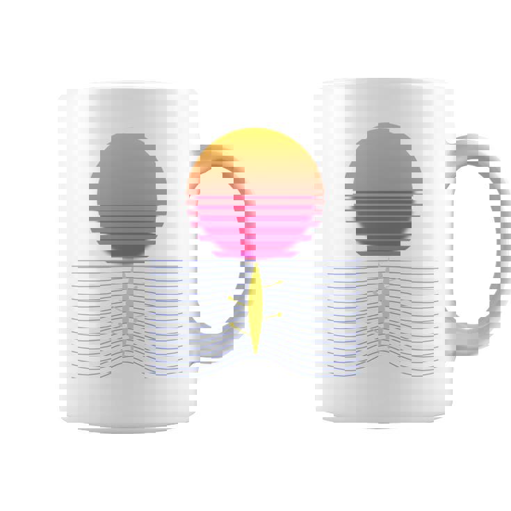 ローイング レトロ サンセット I チーム ローイング ボート ローイング スポーツ 長袖tシャツ コーヒーマグ