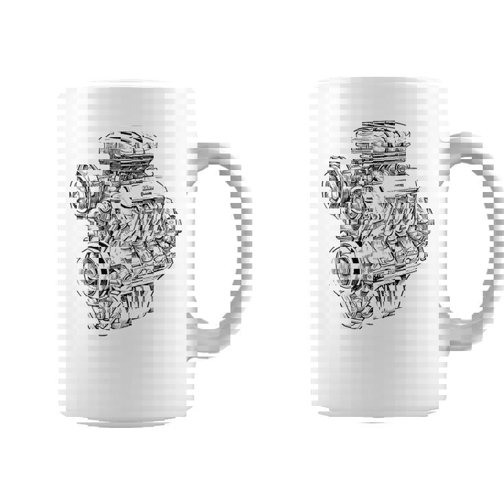 ヴィンテージエンジンブロック – メンズカー&メカニックガレージグラフィック コーヒーマグ