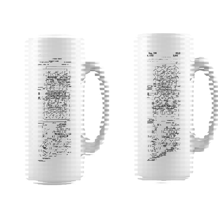 ヴィンテージエンジンブロックの青写真図–メンズカーグラフィック コーヒーマグ