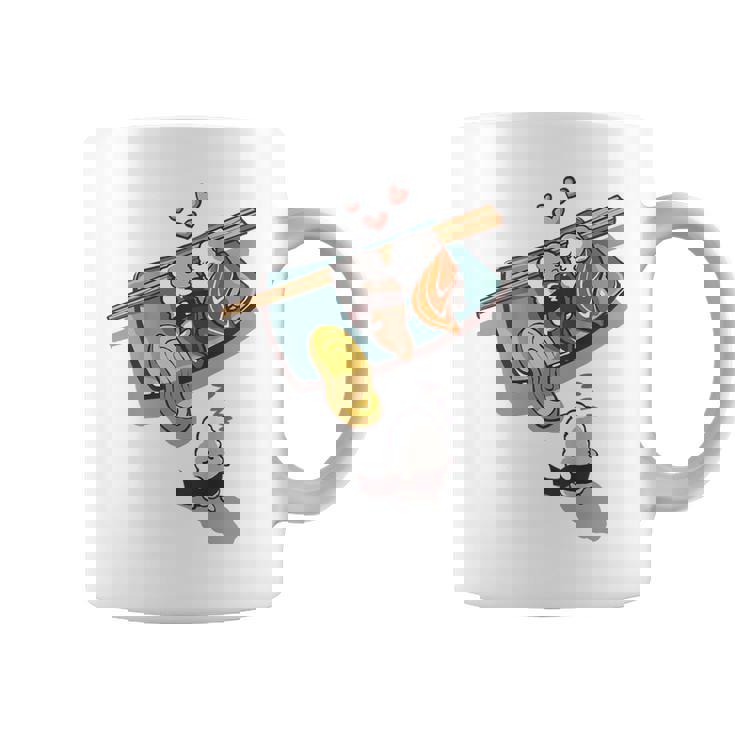 一緒に寝る 寿司 と 寝ぼける 寿司 たまご サーモン 穴子 コーヒーマグ