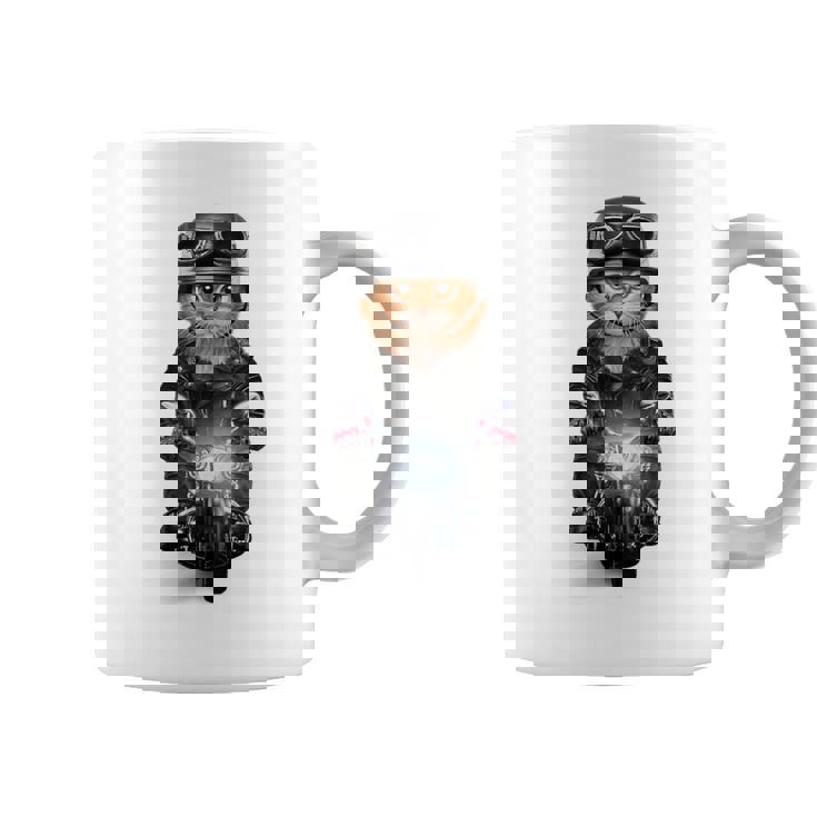 三毛猫 オレンジ猫 ねこ バイク ヘルメット コーヒーマグ