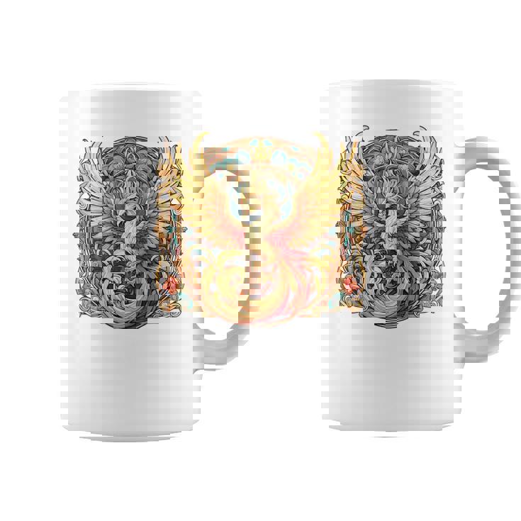 不死鳥 火の鳥 フェニックス イラスト バックプリント コーヒーマグ