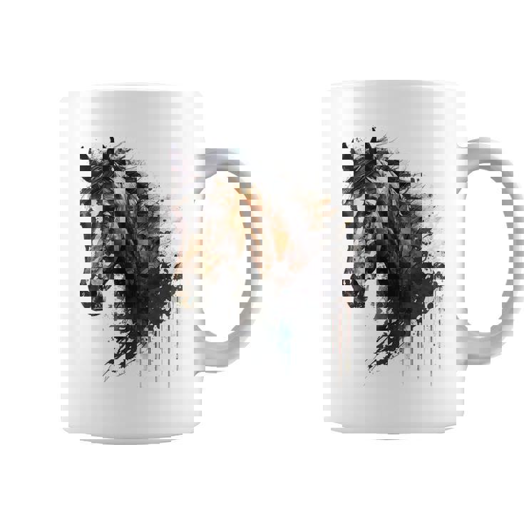 乗馬アート アニマルプリント 馬モチーフ 馬 コーヒーマグ