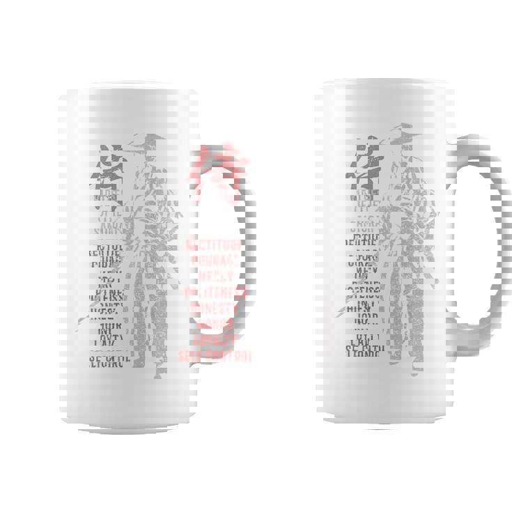 侍、日本の戦士の美徳-バックプリント コーヒーマグ