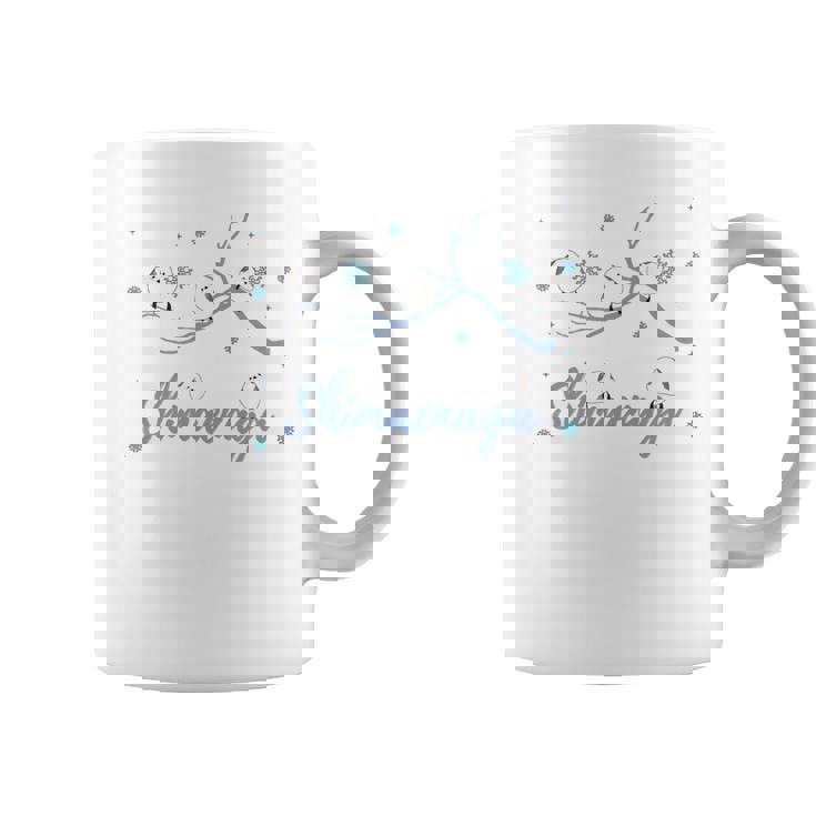 北海道 冬の風景 シマエナガのイラスト 雪の結晶 可愛い小鳥 長袖tシャツ コーヒーマグ