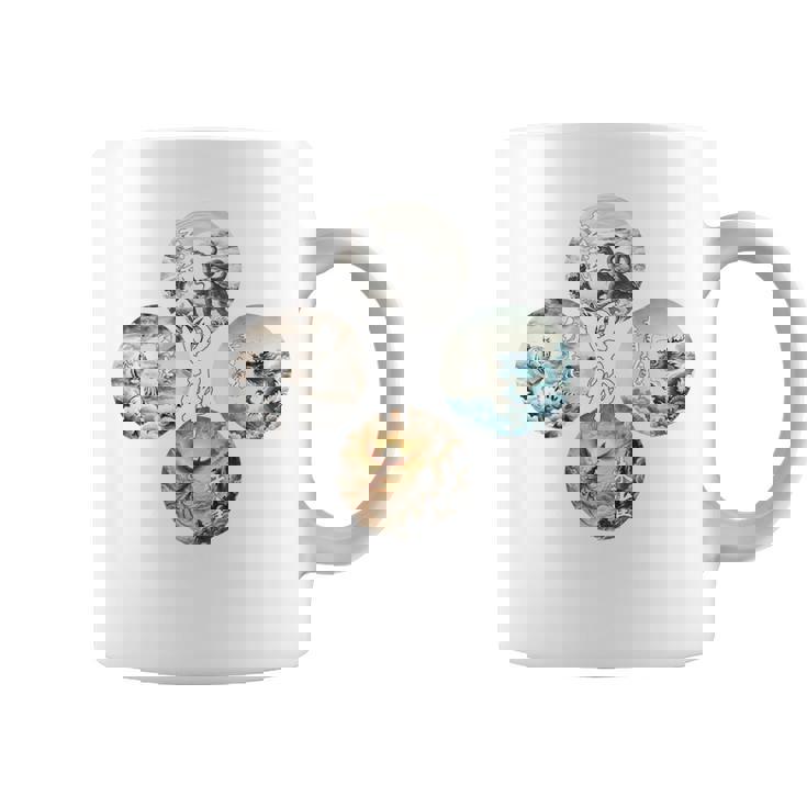 四神 青龍 白虎 朱雀 玄武 四象 東西南北 バックプリント コーヒーマグ