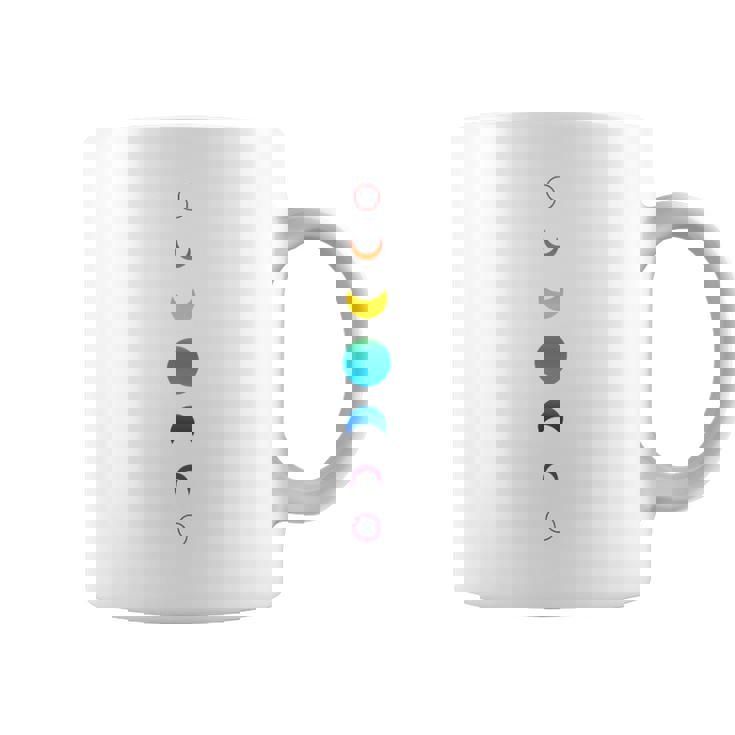 天空の月の満ち欠け バックプリント 虹の月天文学 コーヒーマグ