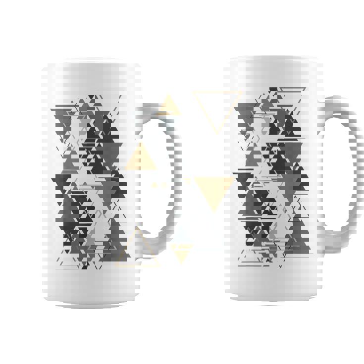 幾何学図形 抽象 モダンアート ヴィンテージ 三角形 コーヒーマグ