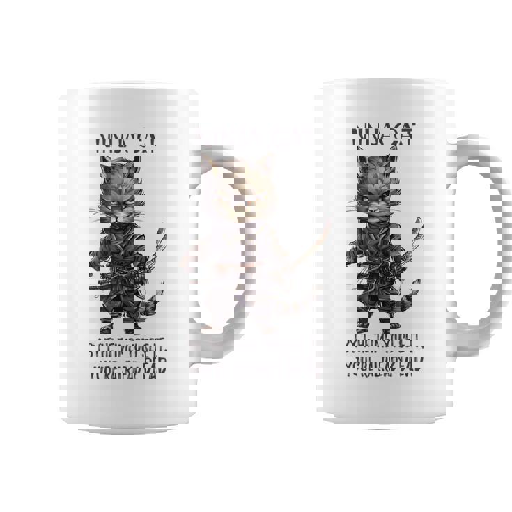 忍者猫、日本のサムライ カワイイ猫タトゥー 面白い コーヒーマグ