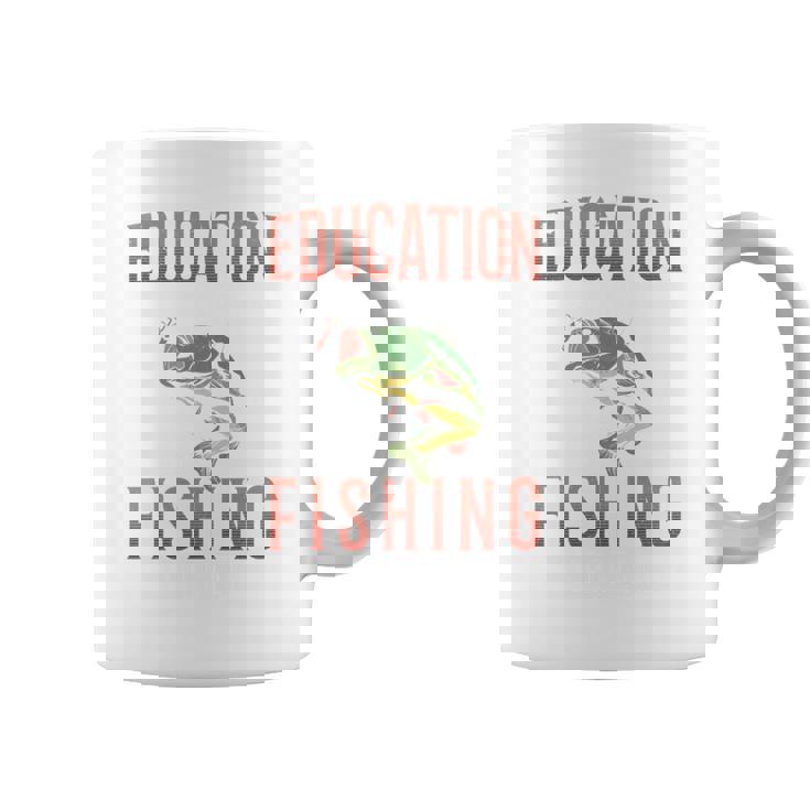 教育は重要ですが、釣りは重要です 面白い 長袖tシャツ コーヒーマグ