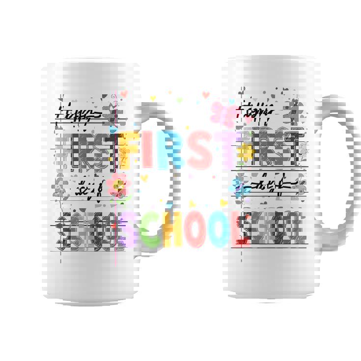 新学期 ハッピー 初日 学校 男の子 女の子 先生 コーヒーマグ