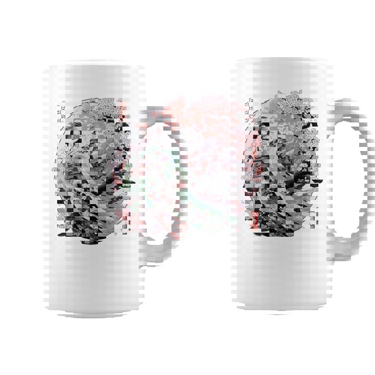 日本 浮世絵 京都 祇園甲部 五花街 桜 舞妓 着物 バックプリント コーヒーマグ