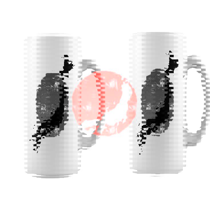 日本 赤 太陽 日本 列島 地図 かっこいい 国旗 スタイル コーヒーマグ