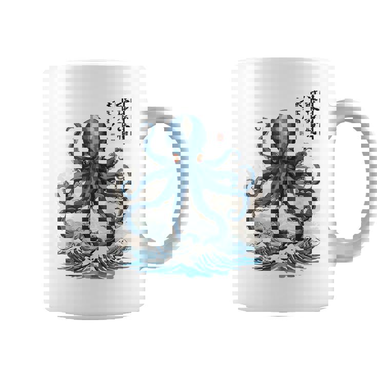 日本のタコ浮世絵 海の美 木版画 コーヒーマグ