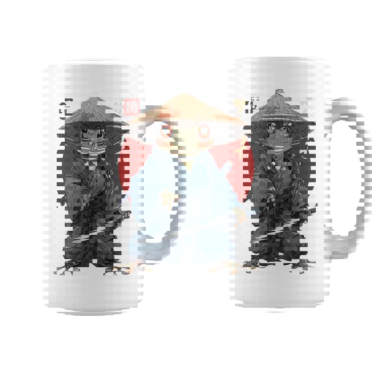 日本の侍カエルの戦士浮世サムライヒキガエルバックプリント。 コーヒーマグ