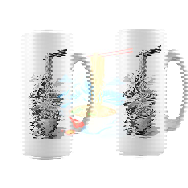 日本の麺スープ ラーメン 浮世絵 日本波 ヴィンテージ コーヒーマグ