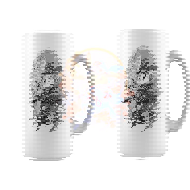 日本美術 うさぎ 忍者 浮世絵 アニメ風 侍うさぎ コーヒーマグ