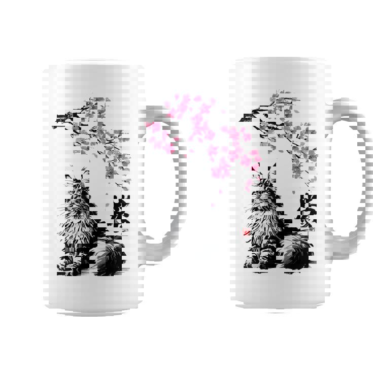 日本美術 メインクーン 猫 桜 桜 コーヒーマグ