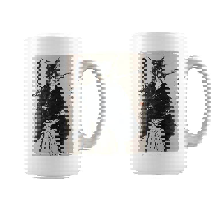 日本美術 猫 忍者 浮世絵 アニメ風 侍猫 長袖tシャツ コーヒーマグ