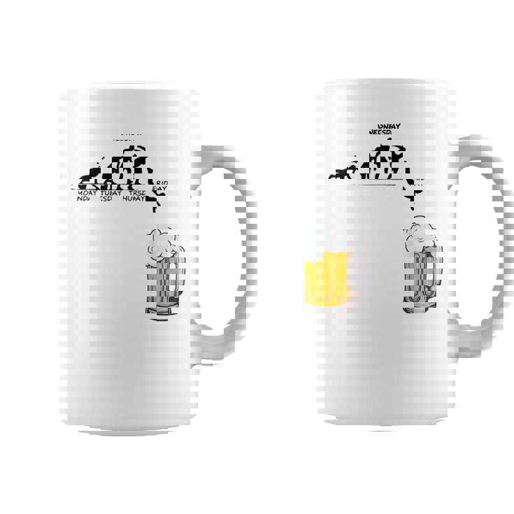 月曜日金曜日 スティックマン ビールウィークジャンプ エネルギー 皮肉 コーヒーマグ